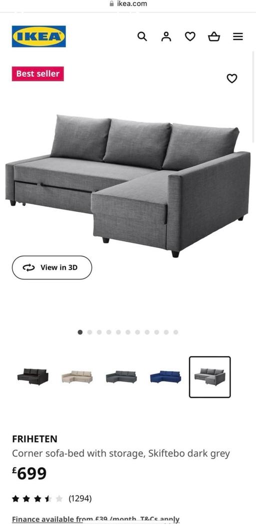 Buy & Sell Burnt Oak North West London - Photos for IKEA Corner Sofa Bed Grey
