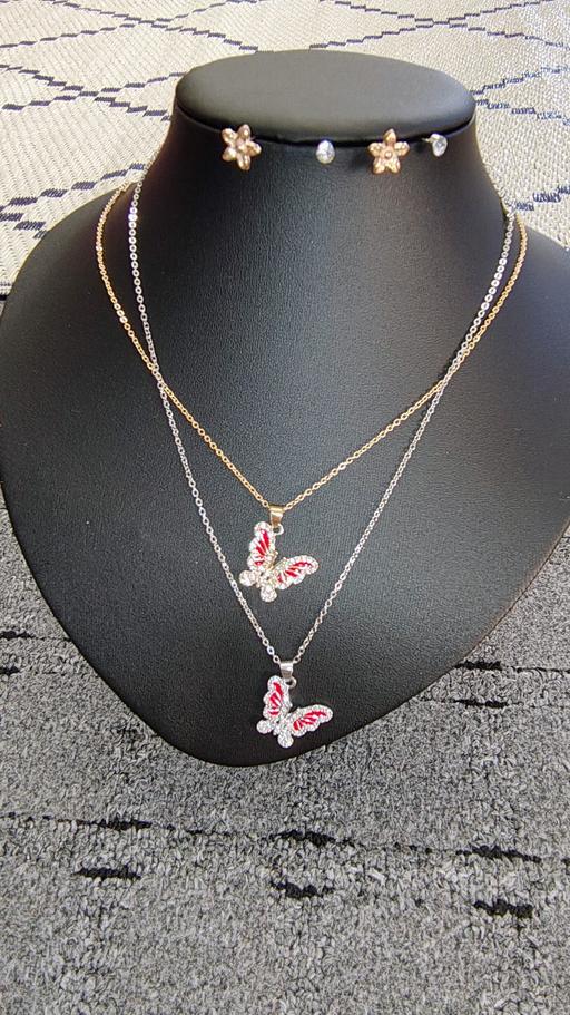 Buy & Sell West Bowling Bradford - Photos for butterfly necklace set 2 chain silver and gol