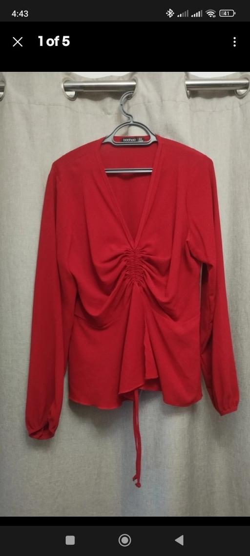 Buy & Sell Gants Hill East London - Photos for Boohoo UK 18 Red Evening Top Long Sleeve