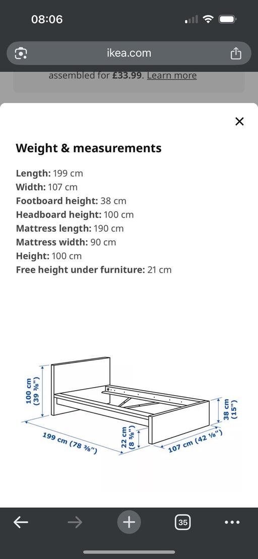 Buy & Sell Coulsdon North Croydon - Photos for Malm Ikea single bed