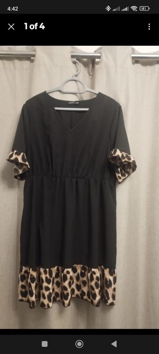 Buy & Sell Redbridge East London - Photos for Shein Curve 2XL Black V Neck Dress Leopard