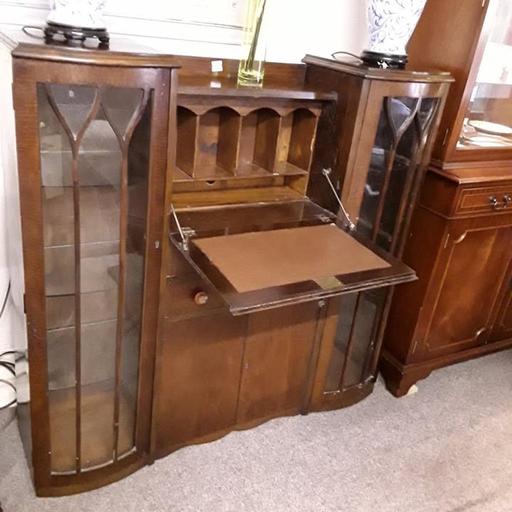 Buy & Sell Saint Pauls Trading Estate Tameside - Photos for Vintage oak writing bureau glass display unit