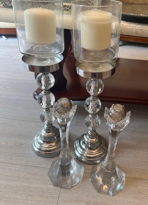 Buy & Sell Lees Oldham - Photos for Silver and Crystal Candle Holder Set x4