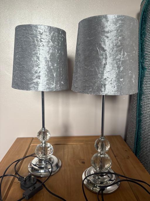 Buy & Sell Finchfield Wolverhampton - Photos for Pair of silver velvet lamps
