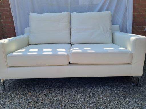 Buy & Sell Thornton Heath Croydon - Photos for Dwell faux leather white 2 seater sofa.