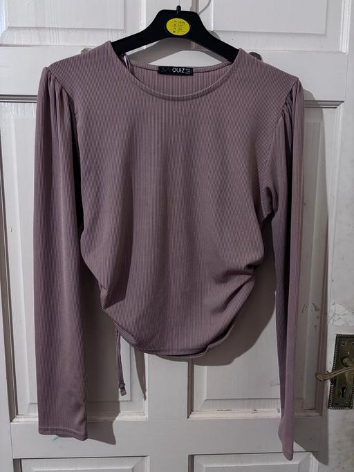 Buy & Sell Leicester City Centre Leicester - Photos for Beige Ribbed Long Sleeve Top Gathered Detail