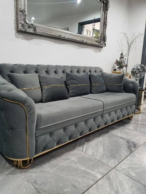 Buy & Sell Sparkbrook Birmingham - Photos for Velvet sofa grey