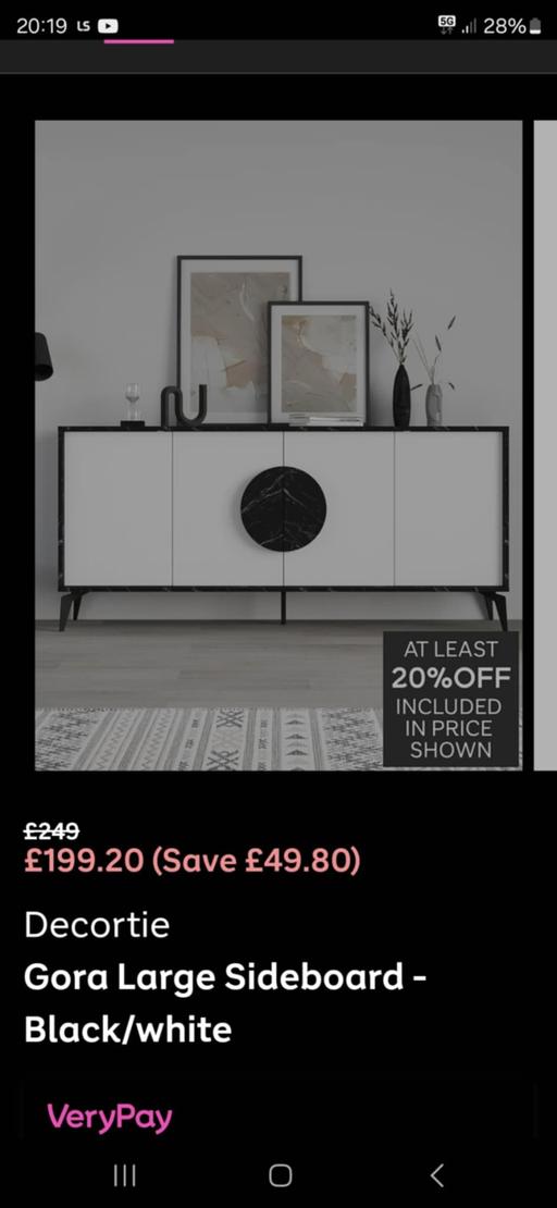 Buy & Sell Halesowen Dudley - Photos for Decortie Gora Large Sideboard - Black/white