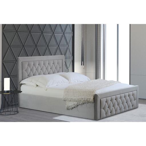 Buy & Sell Cambridge Heath East London - Photos for Grey velvet ottoman bed super king