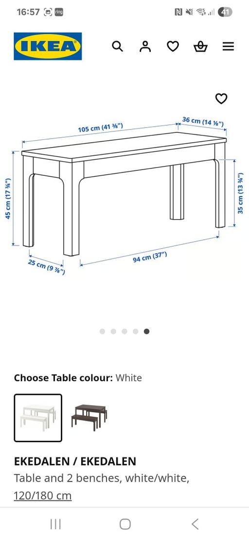 Buy & Sell The Hale North West London - Photos for IKEA EKEDALEN Table and Bench Set