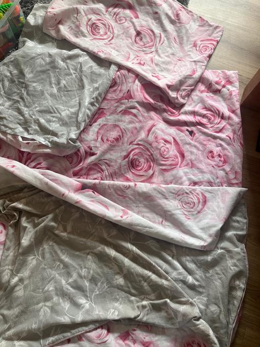 Buy & Sell Conisbrough Doncaster - Photos for Double bedding set reversible pink grey