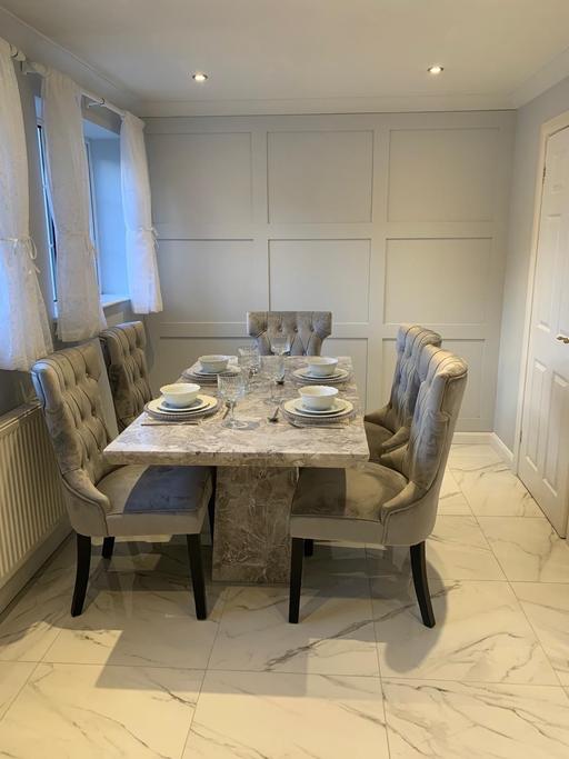Buy & Sell Little Dawley Telford and Wrekin - Photos for Marble Dining Table & 6 Grey Chairs