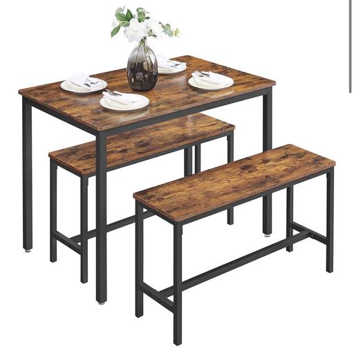 Buy & Sell Llanymynech Powys - Photos for Vasagle dinning room table and 2 benches