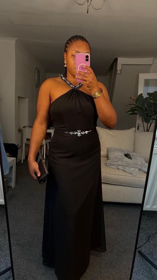 Buy & Sell Blyth Northumberland - Photos for black rhinestone evening maxi dress size 12
