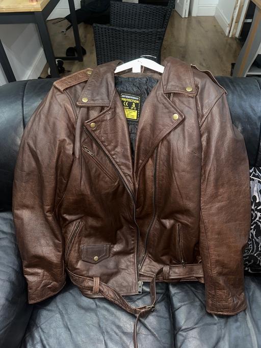 Buy & Sell Waltham Forest East London - Photos for Brown leather motorcycle jacket