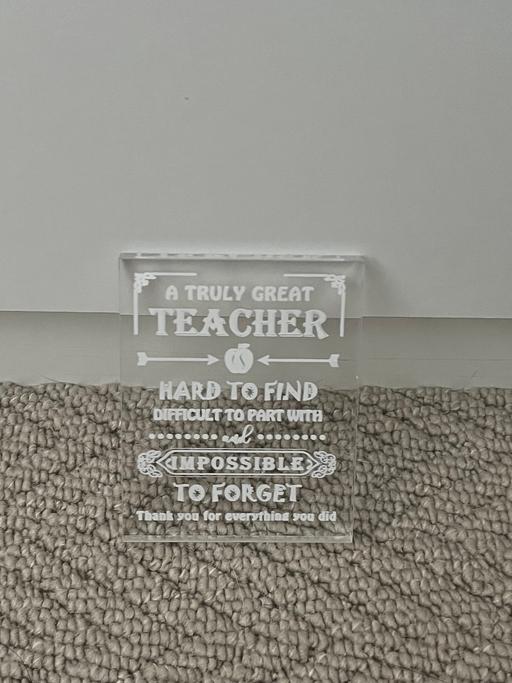 Buy & Sell Bradley Fold Bury - Photos for Acrylic thank you teacher plaque