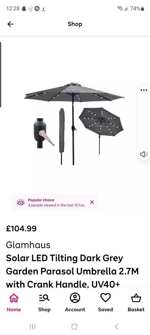 Buy & Sell Essington Wolverhampton - Photos for brand new solar powered parasol