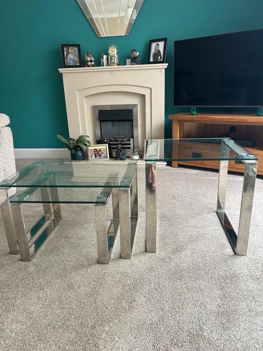 Buy & Sell Dartford Town Centre Dartford - Photos for Glass and Chrome nest of table plus lamp tabl