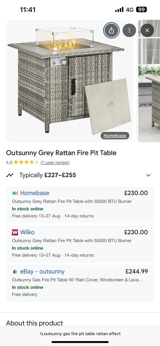 Buy & Sell Kings Heath Birmingham - Photos for Outsunny rattan fire pit