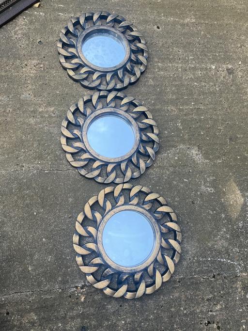 Buy & Sell Conisbrough Doncaster - Photos for Set of 3 gold/black unusual circle mirrors