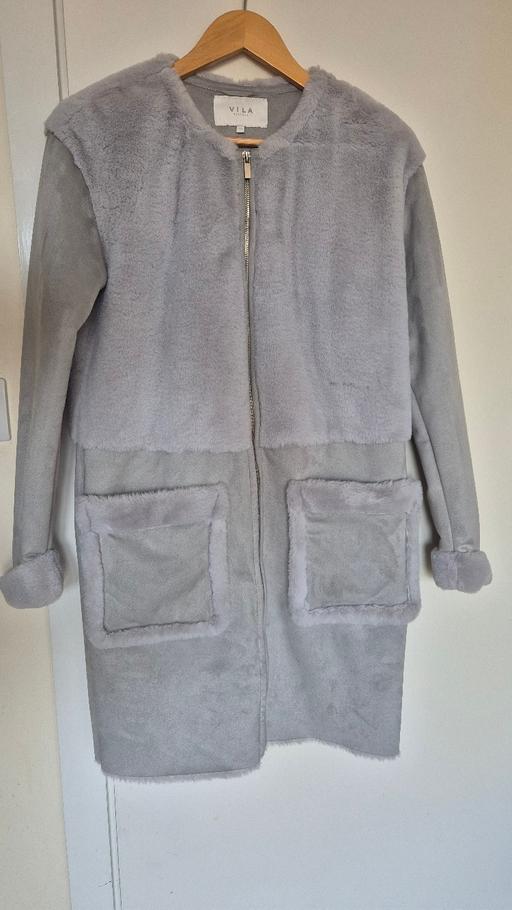 Buy & Sell - Photos for Vila Grey Suede/Fluffy Winter Coat
