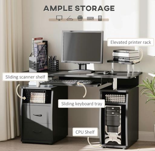 Buy & Sell - Photos for Black computer desk RRP 89.99
