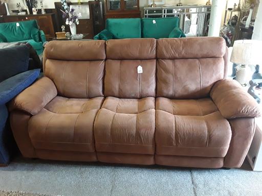 Buy & Sell Saint Pauls Trading Estate Tameside - Photos for Modern tan nubuck leather 3-seater sofa