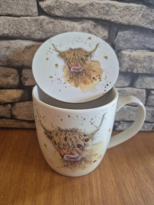 Buy & Sell Marston Green Solihull - Photos for Highland Cow Porcelain Mug & Coaster Set