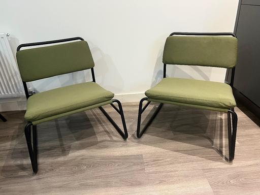 Buy & Sell Newham East London - Photos for 2 Olive Green Chairs (coffee table optional)