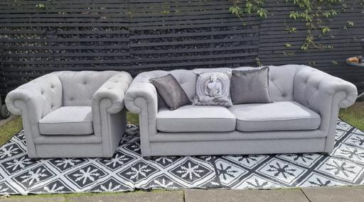 Buy & Sell Wednesfield Wolverhampton - Photos for Grey DFS Chesterfield Sofas..3+1....