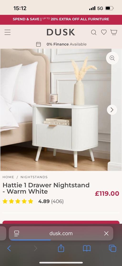 Buy & Sell Woolwich South East London - Photos for Brand New Dusk Hattie 1 Nightstand