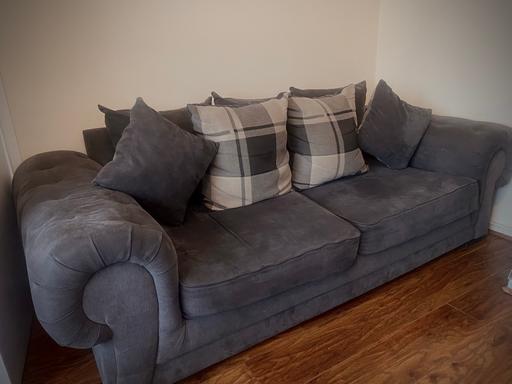 Buy & Sell Great Barr Sandwell - Photos for Plush Charcoal Grey Sofa & Scattered cushions