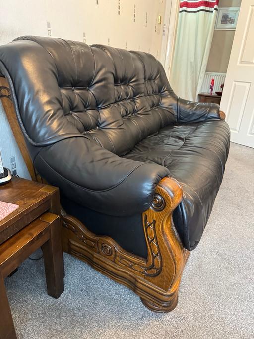 Buy & Sell Oldbury Sandwell - Photos for Cousins quality Black Leather 3 piece suite 