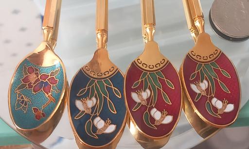 Buy & Sell Thatto Heath Saint Helens - Photos for Gold plated cloisonne enamel spoons