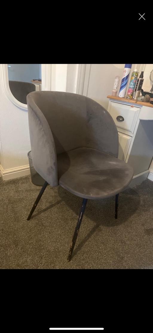 Buy & Sell Conisbrough Doncaster - Photos for Grey bucket dressing chair with wood legs