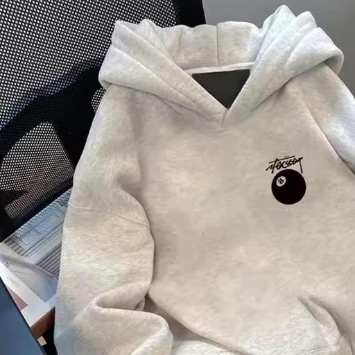 Buy & Sell Cardif City Centre Cardiff - Photos for White Hoodie with Black 8-Ball Graphic