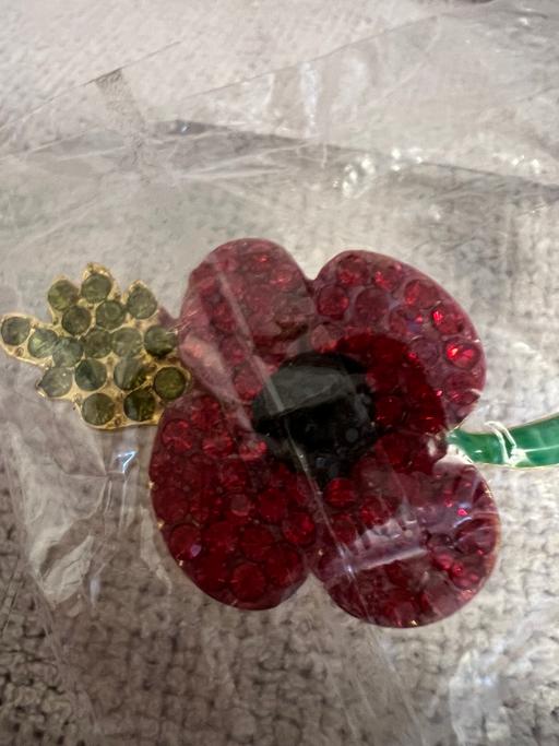 Buy & Sell Easington Lane Sunderland - Photos for Pretty Diamonte Poppy Badge & Pin Badge new