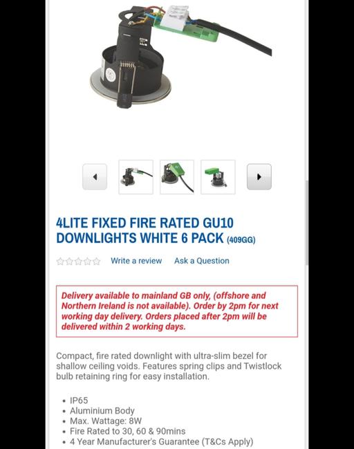 Buy & Sell Wrockwardine Wood Telford and Wrekin - Photos for Downlights fire rated