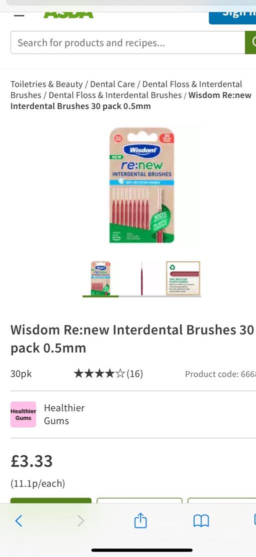 Buy & Sell North Kensington West London - Photos for WISDOM INTERDENTAL 30 BRUSHES RRP £3.31