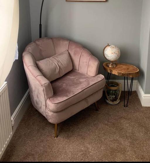 Buy & Sell Shinfield Reading - Photos for Pink velvet oyster shell armchair