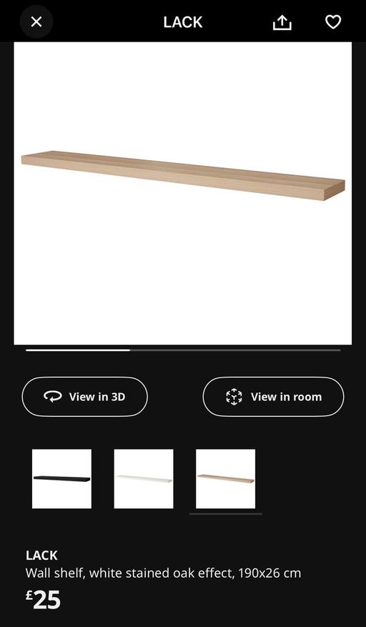Buy & Sell Manor House North London - Photos for IKEA Lack floating shelves, oak, 190cm