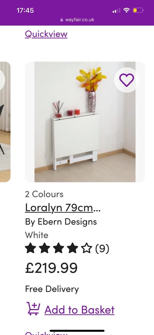 Buy & Sell Shepherd`s Bush West London - Photos for Loralyn 79cm folding table