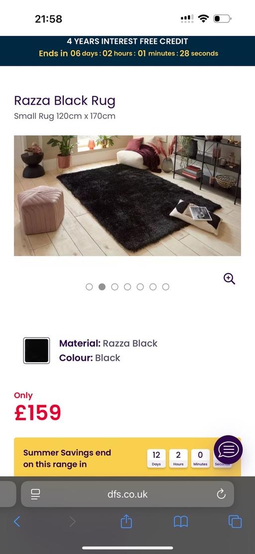 Buy & Sell Stanleytown Rhondda Cynon Taf - Photos for Brand New DFS Rug - Black