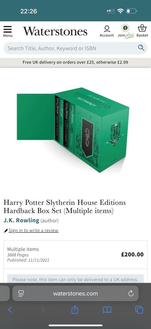 Buy & Sell Stanleytown Rhondda Cynon Taf - Photos for Harry Potter Slytherin Hardback