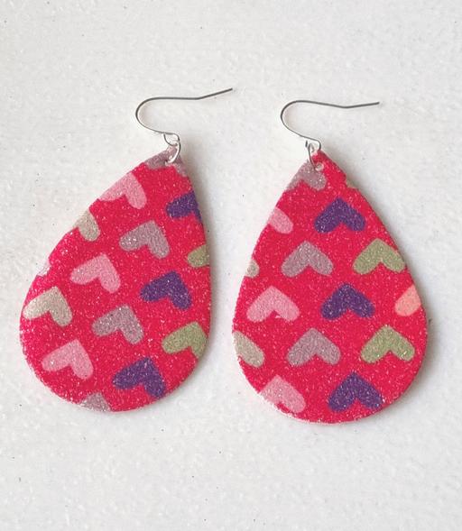 Buy & Sell Liverpool Knowsley - Photos for Big Faux Leather Sparkly Heart Earrings