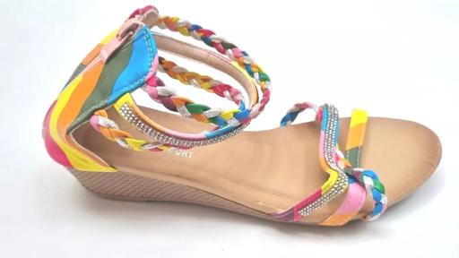 Buy & Sell Finstall Bromsgrove - Photos for The Libra Pop Multicoloured Jewel Wedge Sanda