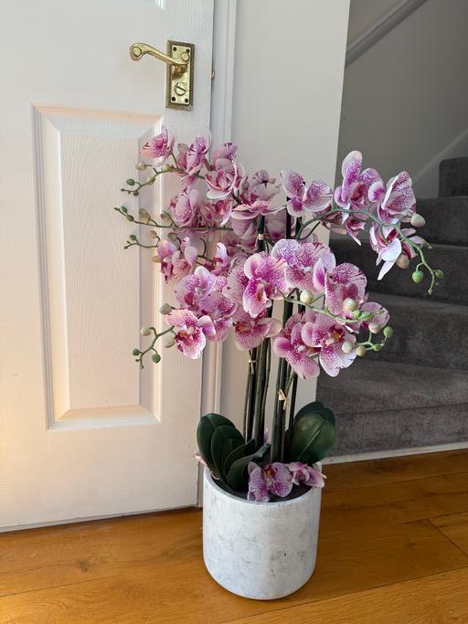 Buy & Sell Mill End Three Rivers - Photos for 2 x Faux Orchid Flower Vases- Large