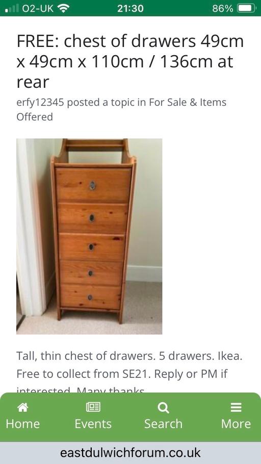 Buy & Sell Rotherhithe South East London - Photos for Chest of drawers