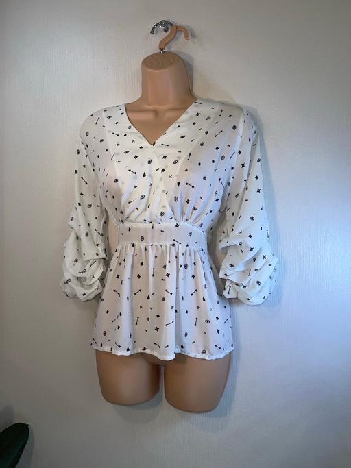 Buy & Sell Cross Green Leeds - Photos for Cute Abstract Print Peplum Blouse UK 10 👚
