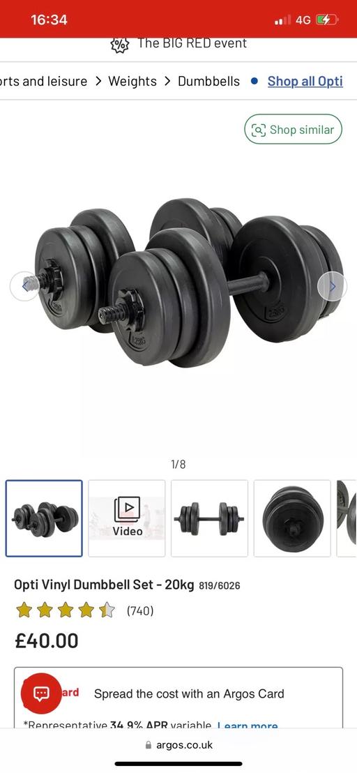 Buy & Sell Coventry City Centre Coventry - Photos for Opti Vinyl Dumbbell Set - 20kg